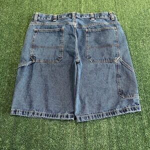 Blue Mountain Jean Shorts Mens 36x10" Blue Carpenter Workwear Skater Utility